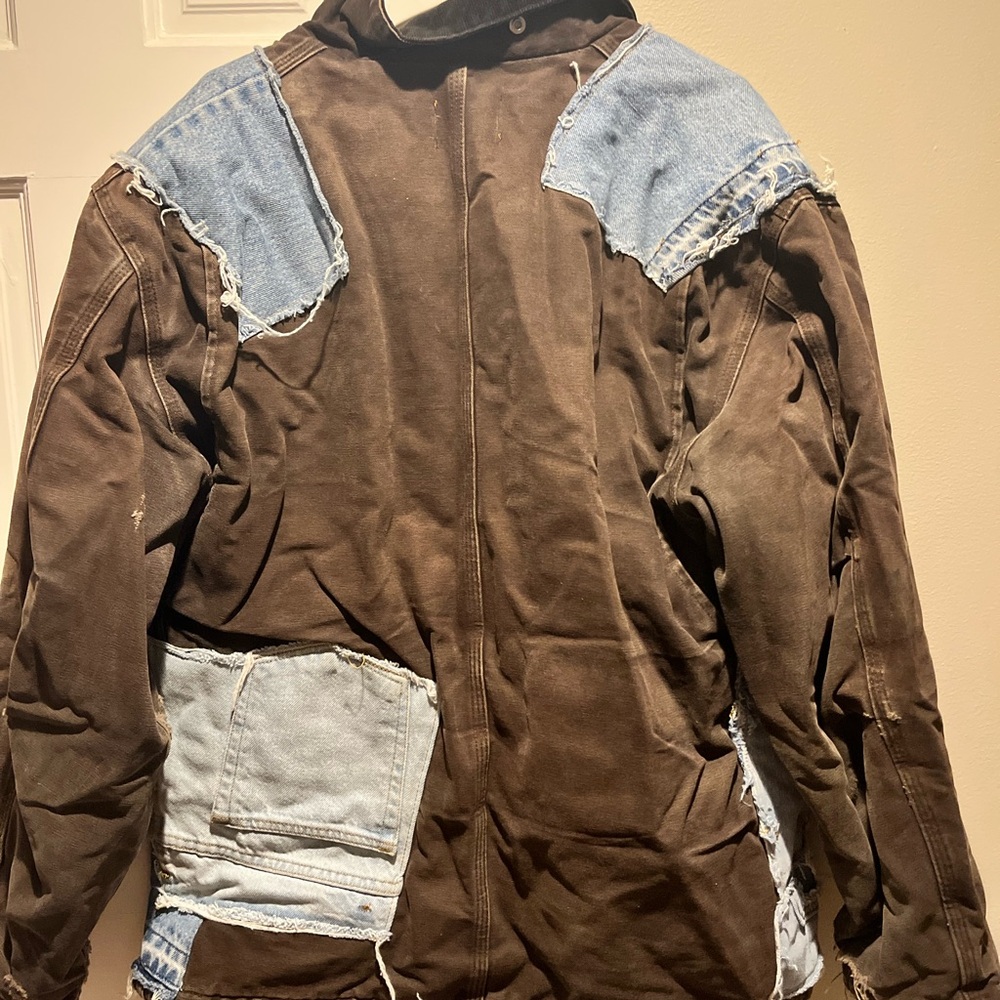 URBAN RENWAL CARHARTT Denim Patchwork Jacket - Picture 2 of 7